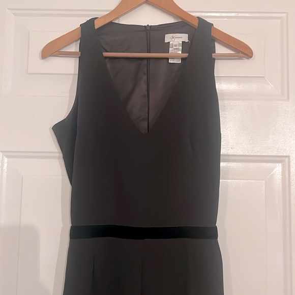 Black Jay Godfrey Wide Leg Jumpsuit with Black Velvet Belt Size 10 - Picture 2 of 4